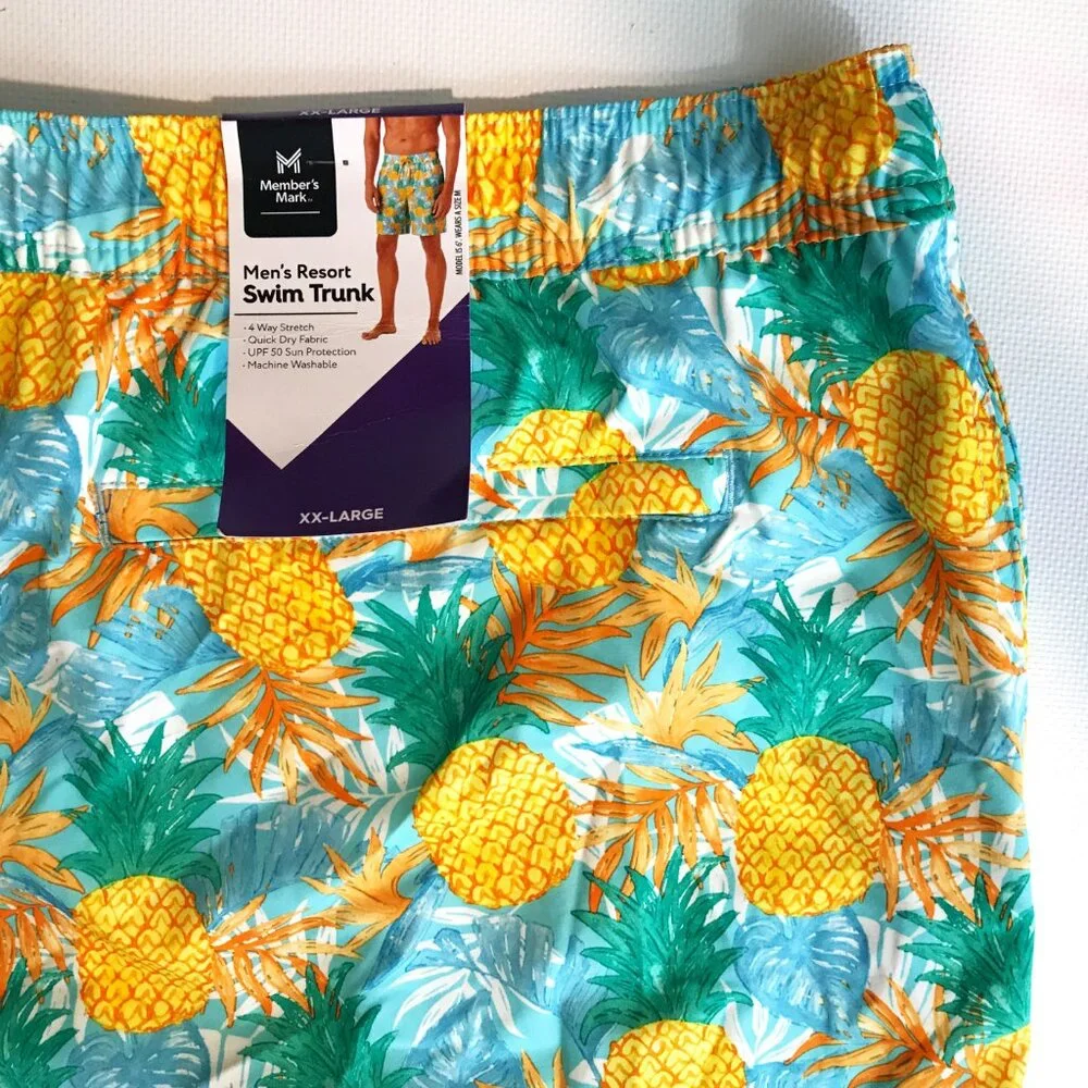 Men's Swim Trunks XXL Multicolor Tropical